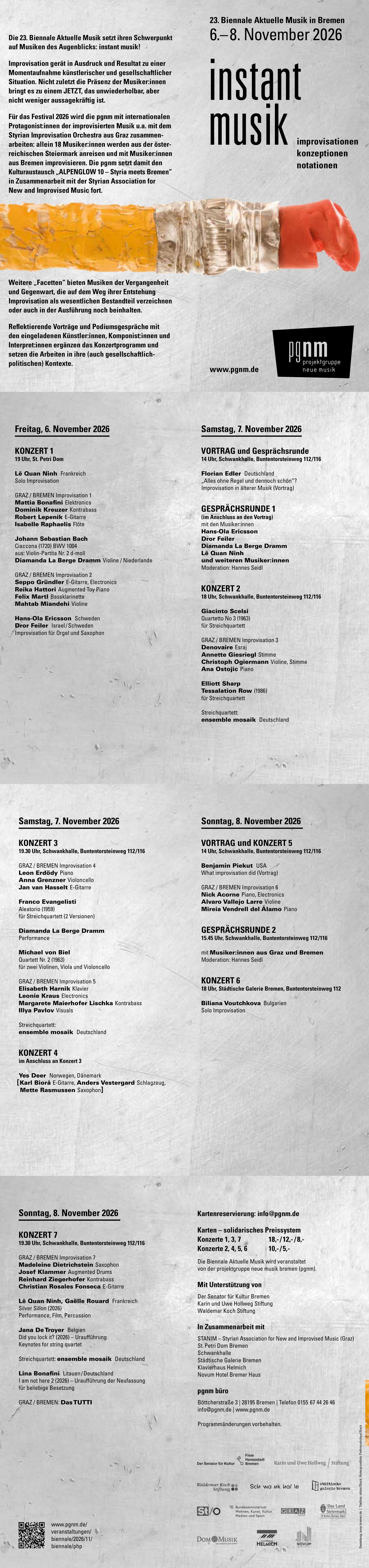 Flyer instant musik Alpenglow X Styria meets Bremen