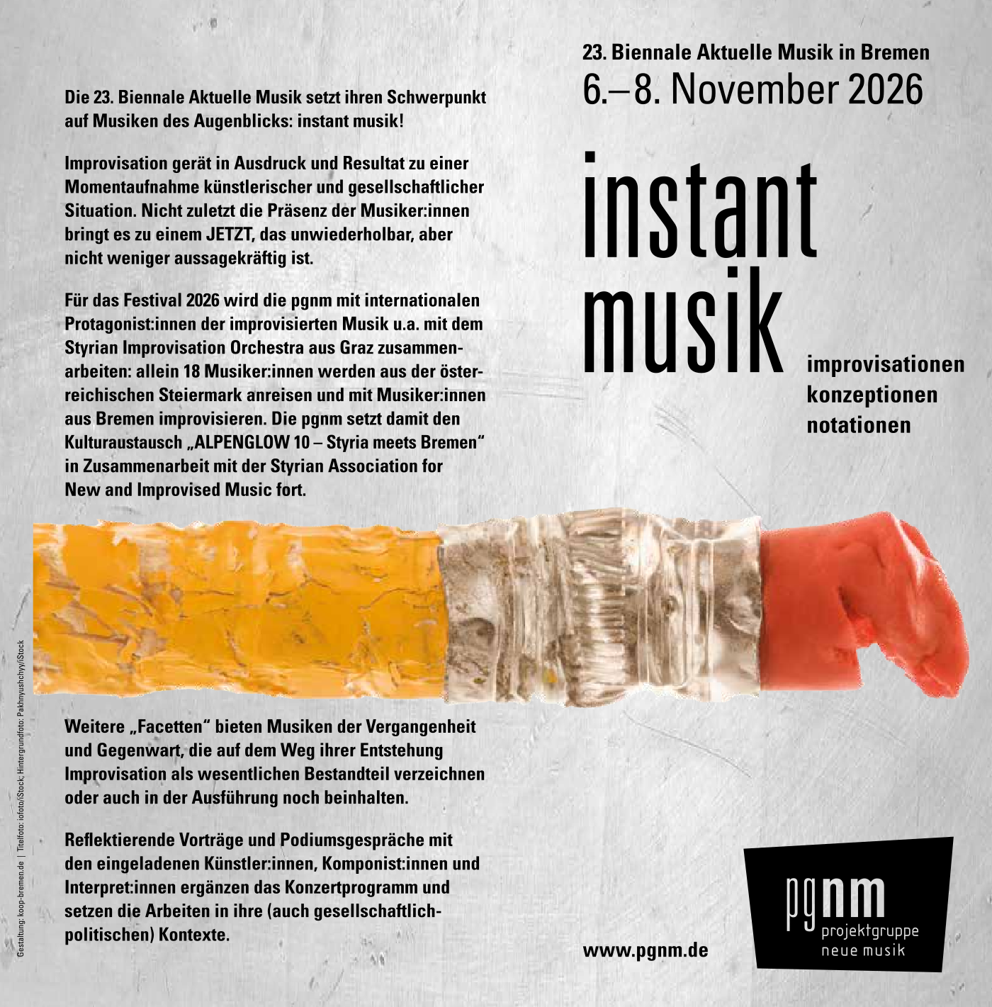 Flyer page 1 instant musik Alpenglow X Styria meets Bremen